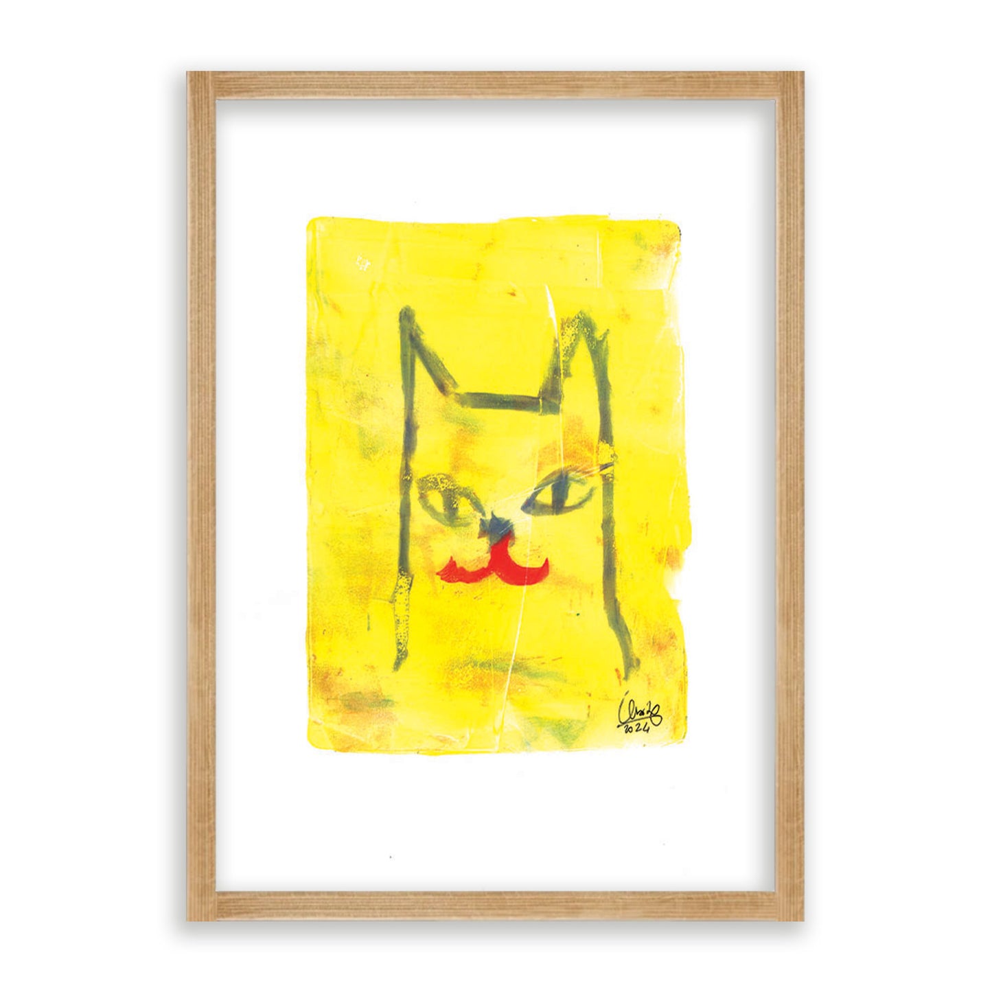 Yellow Cat Portrait Print