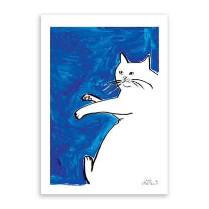 Blue Cat Print
