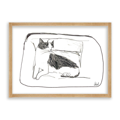 Cat On The Couch Print