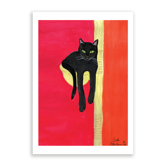 Cat In A Basket Print